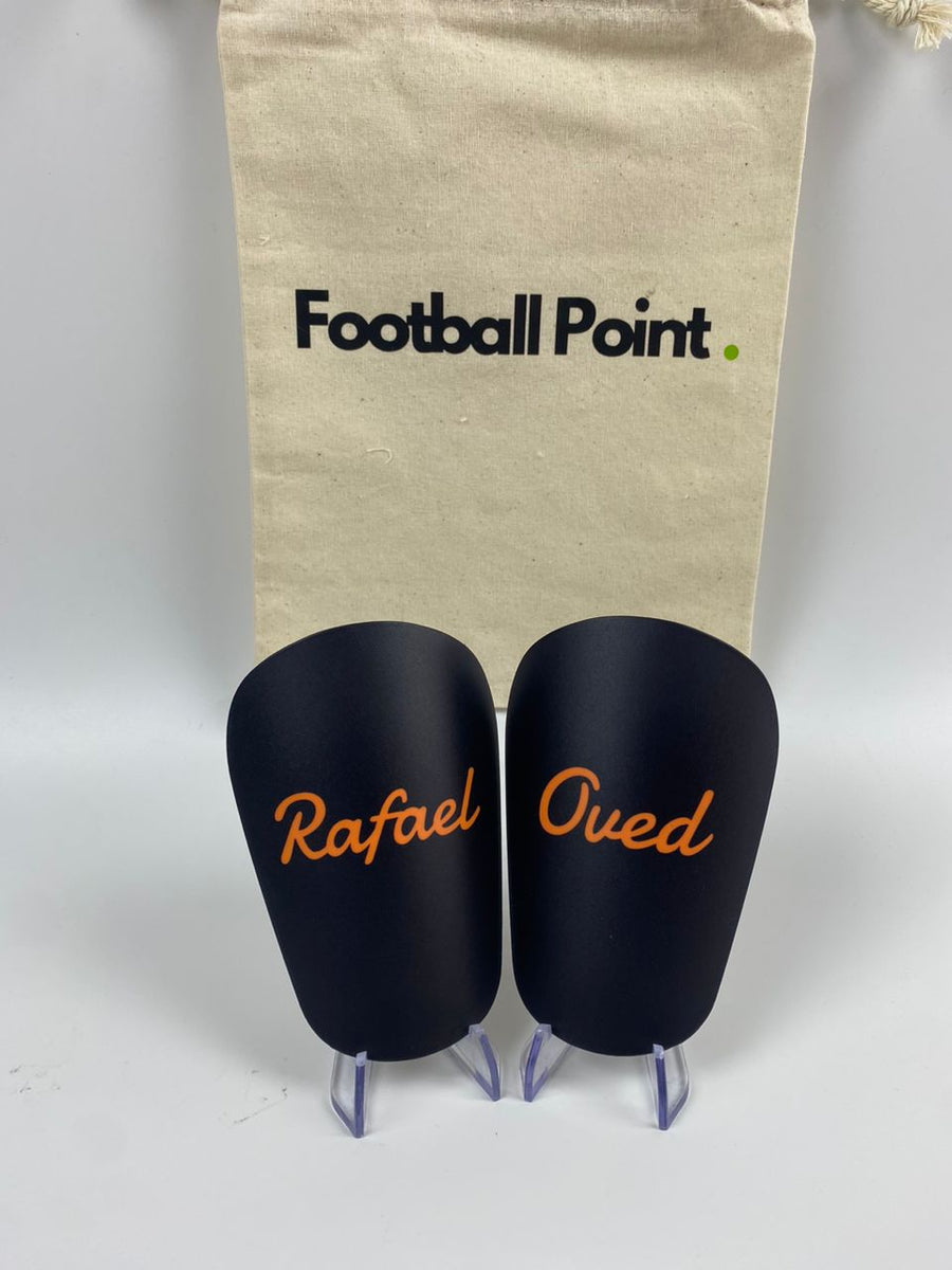 Custom shin guards with personalized name design